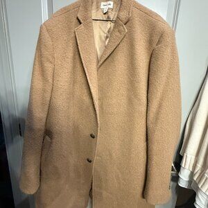 Open Edit Trench Coat Men's 2XL Beige Lined Notch Lapel Formal Preppy Business